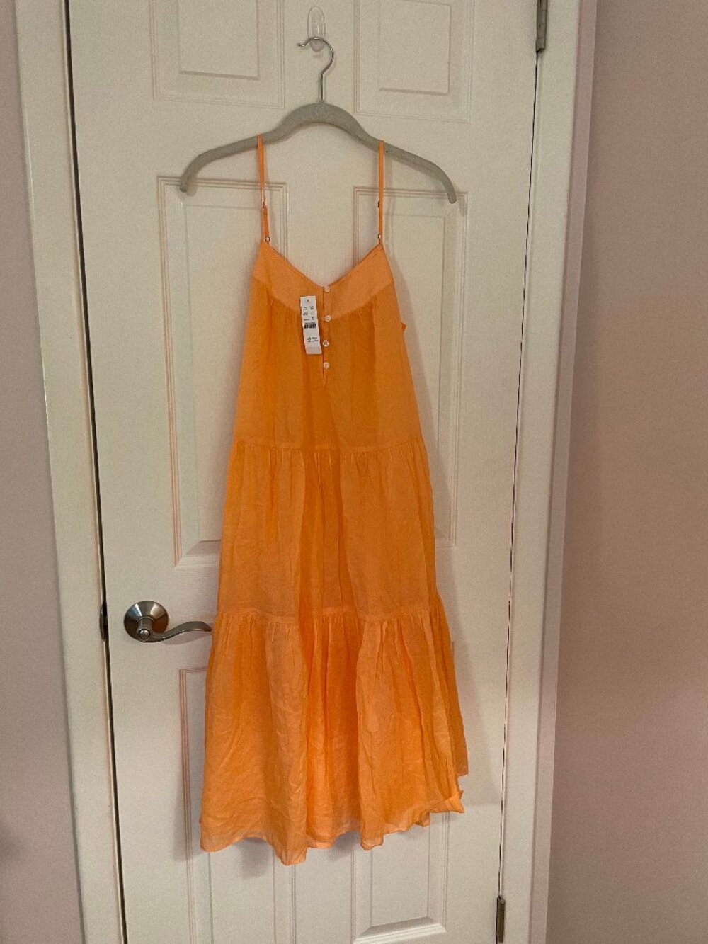 J.Crew Re-Imagined Tiered Camisole Maxi Dress Peach/Orange XS